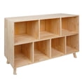 thumbnail image 2 of Noble House 45" Storage Cabinet Bookshelf, 7-Compartment Solid Pine Wood Fixed Shelf Bookcase Organizer, Natural, 2 of 7