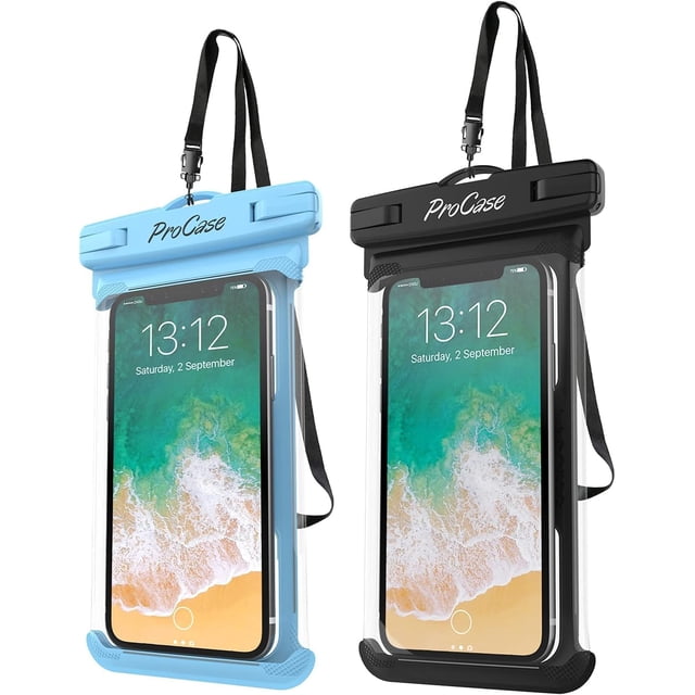 Funda impermeable para teléfono ProCase, paquete de 2 para iPhone y Galaxy