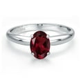 thumbnail image 3 of Gem Stone King PLAT-900 Platinum Red Rhodolite Garnet Engagement Ring for Women | 0.90 Cttw | Oval 7X5MM | Gemstone January Birthstone | Size 8, 3 of 6