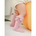 thumbnail image 3 of Dalrosia Baby Girls Bow Knee High Socks Toddlers Ruffled Tube Socks Infant Long Stockings School Uniform Leggings, 3 of 4