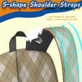 thumbnail image 5 of Brown and White Checkered Pattern 17" School Backpacks for Teens,Waterproof Oxford Fabric,S-Shape Padded Straps for School,Travel,Hiking,Camping, 5 of 6