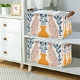 thumbnail image 2 of Yayeee Foldable Storage Basket for Shelves with Handles Set of 2 Waterproof Cloth Bins, Leopards Leaves, 2 of 7