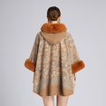 thumbnail image 3 of Women's Faux Fur Shawl Wrap Poncho Ruana Cape Open Front Cardigan Warm Cape Sweater Cloak, 3 of 6