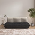 thumbnail image 3 of WHGBJA Adults Bean Bag Chair Loveseat, Lazy Floor Chair Togo Sofa for Kids, High-Density Sponges Filling Gaming Bean Bag, White+Black, 3 of 8