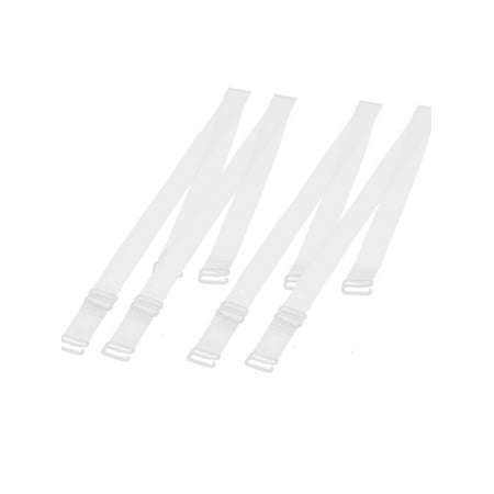 Plastic Hook 1.5cm Silicone Invisible Bra Shoulder Straps Clear 2 Pairs