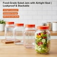 thumbnail image 4 of 2 Pack Salad Container 34oz 1000ml Large Side Opening Salad Pod, Leakproof Salad Jar with Dressing Cup, Integrated Lid Design Portable Food Storage Box for Office Gym Picnic, Orange, 4 of 6