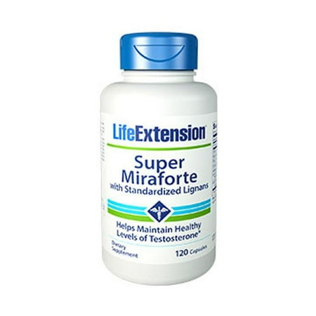 Supplements Increase Testosterone Levels Super Miraforte with Standardized Lignans -120c, Natural support for healthy testosterone levels By Life Extension ()