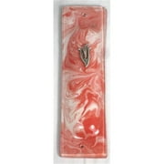Judaica Kingdom TB-MEZ-S51 Handmade Glass-Stained Tomato And White Marbled Mezuzah