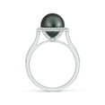 thumbnail image 2 of ANGARA Tahitian Cultured Pearl Halo Ring with Milgrain in 925 Sterling Silver for Women | June Birthstone, Birthday, Anniversary, Jewelry Gift for Women | Pearl Ring, 2 of 8