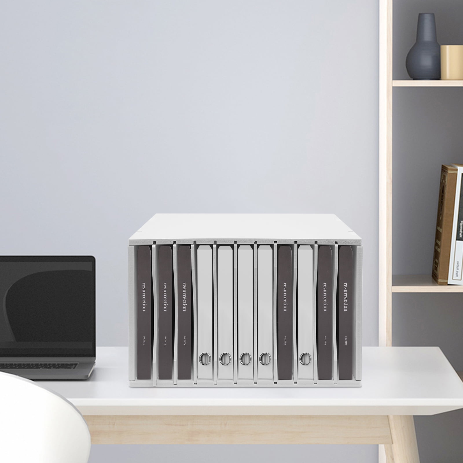 11 Compartment Adjustable Literature Organizer, Vertical Desk File Organizer, Desktop Sorter for Office, Home, Classroom