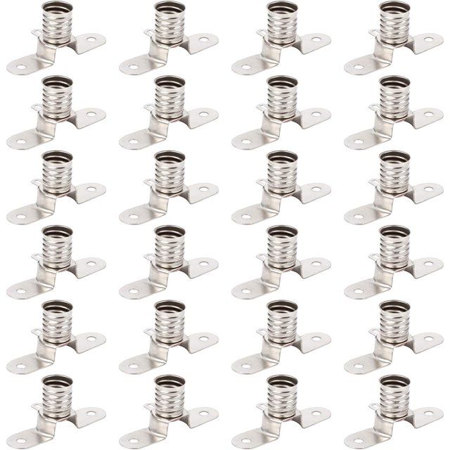 Portalámparas E10 24 piezas Portalámparas E10 para lámpara de señal Portalámparas E10 con terminales de soldadura, portalámparas pequeño con tornillo