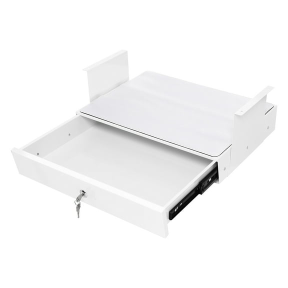 Dwellnix Under Desk Mounted Sliding Pull out Storage Drawer Computer Pad White USA