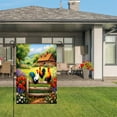 thumbnail image 3 of Amhnf Colorful Roosters On Fence Garden Flag For Home Outdoor Garden Yard Decor 12x18 inch, 3 of 5