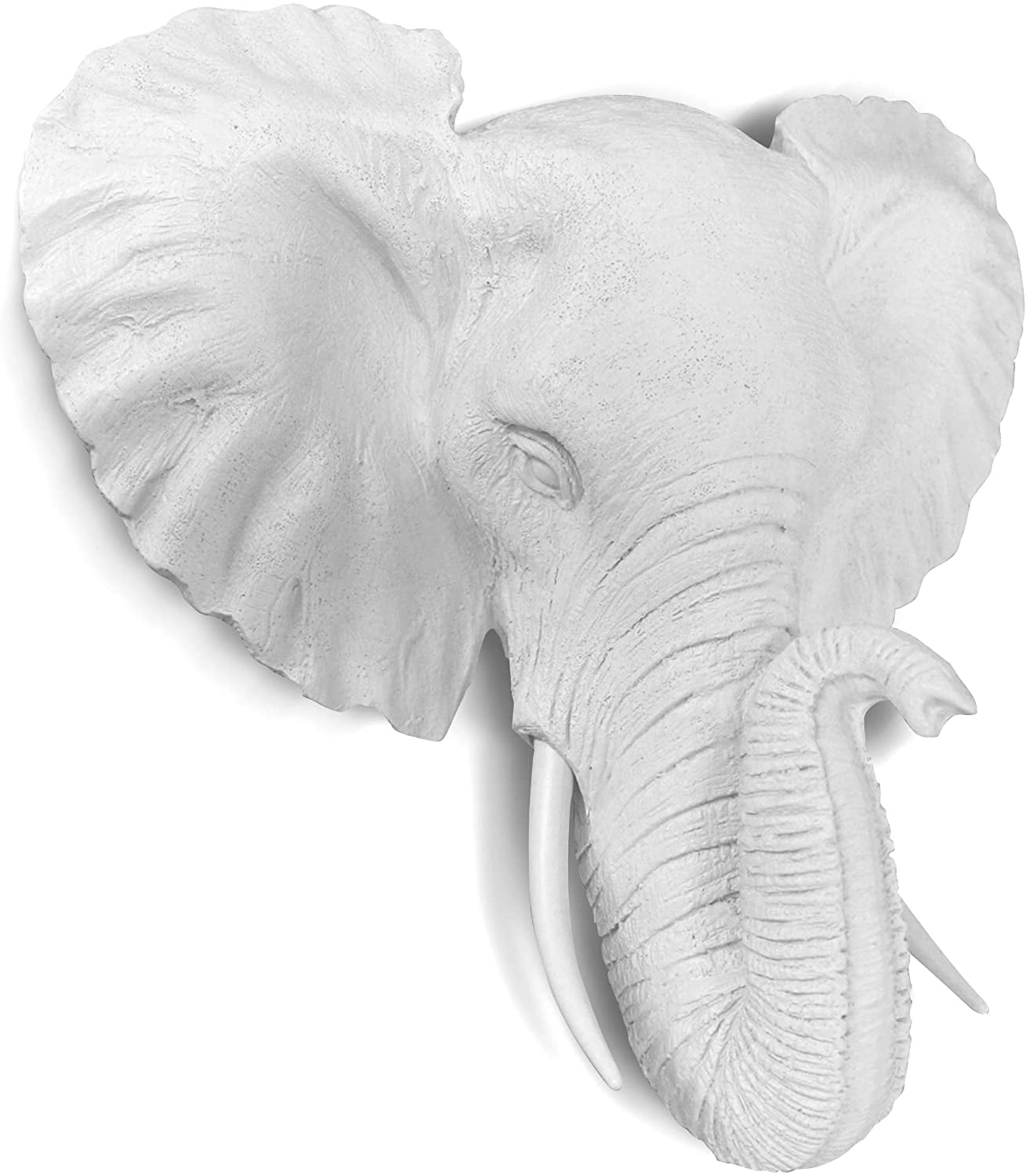 Black 3D Wall Elephant Head Animal Figure Home Decoration Sculpture Statue Art 