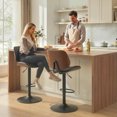 thumbnail image 2 of HOMCOM Bar Stools Set of 2, Mid-Century Modern Swivel Barstools, Black, 2 of 10