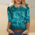 thumbnail image 3 of VBVC Women's 3/4 Sleeve Vintage Floral Tops,Ladies Lightweight Pullover,Workout T-Shirts for Women,Multicolor,Size XXL, 3 of 6