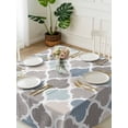 thumbnail image 3 of Teal Blue Grey Geometric Suqare Tablecloth - 60 x 60 Inch, Morocco Abstract Art Waterproof & StainResistant Tablecloth, Washable Oil-proof Table Cover for Dining/Party/Wedding/Camping/Buffet, 3 of 9