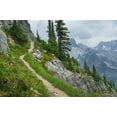 thumbnail image 2 of Majchrowicz, Alan 24x17 Gold Ornate Wood Framed with Double Matting Museum Art Print Titled - Abbott Ridge Trail along cliffs below Mount Abbott Selkirk Mountains Glacier National Park, 2 of 4