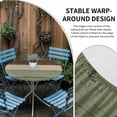 thumbnail image 2 of Green Brown Round Tablecloth for 55-60 Inch Tables, Fitted Table Cover with Elastic Edge, Country Wood Grain Abstract Stripe Waterproof Outdoor Table Cloth Protector for Patio Garden Dinner Picnic, 2 of 9