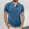 thumbnail image 2 of Men's Round Neck Short Sleeve T-Shirt Fashion Contrast Color Casual Comfortable Fit Breathable Tee for Daily Wear Men's Oversized Tshirts Workout T-Shirt, 2 of 7