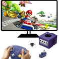 thumbnail image 2 of BAMAIA Manette Sans Fil 2.4G Classique avec Adaptateur Récepteur, Compatible avec Wii Gamecube NGC GC (Noir et Violet), 2 of 6