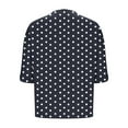 thumbnail image 7 of Women's Oversized Short Sleeve Tops Chest Pocket Polka Dots/Striped Graphic Print Crew Neck Casual T-shirts (S, Black), 7 of 7