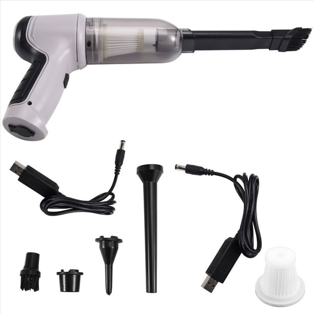 Mini Aspiradora de Mano Inalámbrica para Coche, Aspiradora Portátil Recargable, Extractor de Polvo, Color Gris