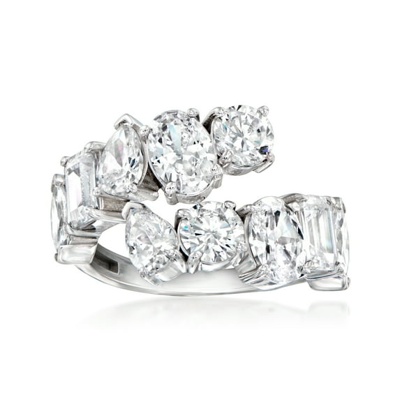 Ross-Simons 5.00 ct. t.w. Multi-Shaped CZ Bypass Ring in Sterling Silver, Women's, Adult