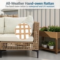 thumbnail image 3 of Delmango 7-Piece Patio Furniture Set, Boho Outdoor Wicker Conversation Set with Cushions & Coffee Table for Lawn, Backyard, Porch, Beige, 3 of 8