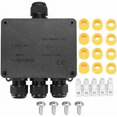 Caja de conexiones impermeable IP68, caja de conexiones impermeable para exteriores, conexiones de carcasa de conector de cable de 4 vías para cable de Ø4 mm-12 mm
