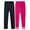 Black+Rose red, variant on Usaibhir 2 Pack Girls Cotton Fleece Lined Leggings Kids Thick Thermal Tights Winter Full Length Pants Warm Clothes 2-13T