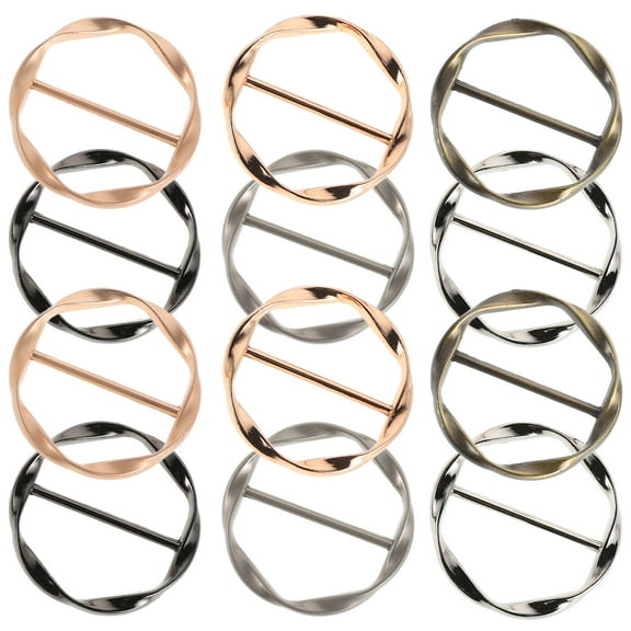 WORGEOUS 12PCS Scarf Clips Women Scarf Rings T-Shirt Clips  Shawl Scarves Rings Clothing Accessories for Fixing and Adjusting Shirt Corners