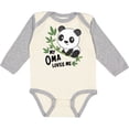 thumbnail image 3 of Inktastic My Oma Loves Me- cute panda Boys or Girls Long Sleeve Baby Bodysuit, 3 of 5