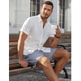 thumbnail image 5 of COOFANDY Mens Linen Shorts 9" Elastic Waist Drawstring Casual Shorts Lightweight Summer Beach Shorts, 5 of 6