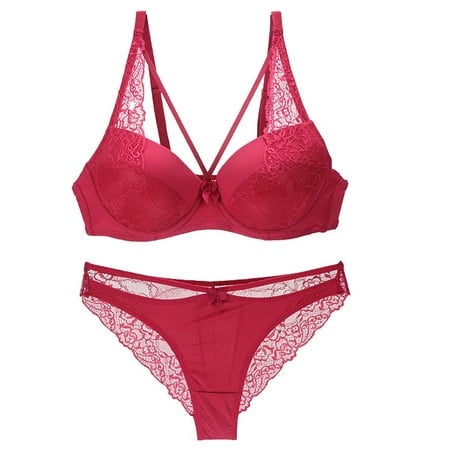 

MELDVDIB Lace Bra Set Sexy Bra and Panty Set Underwire Push Up Bra Lingerie Everyday Bras for Women Gift Summer Saveings Clearance