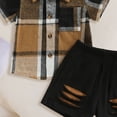 thumbnail image 3 of Akiihool Summer Clothes Toddler Boy Baby Boy Summer Outfit Striped T-shirt Toddler Boy Summer Clothes 6 12 18 Months 2 3 4 5 T Kids Boy Short Set(Black,9-12 Months), 3 of 3