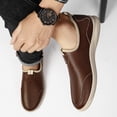thumbnail image 4 of Men's Brown Full Grain Leather Slip-On Comfort Walking Casual Shoes, 4 of 5