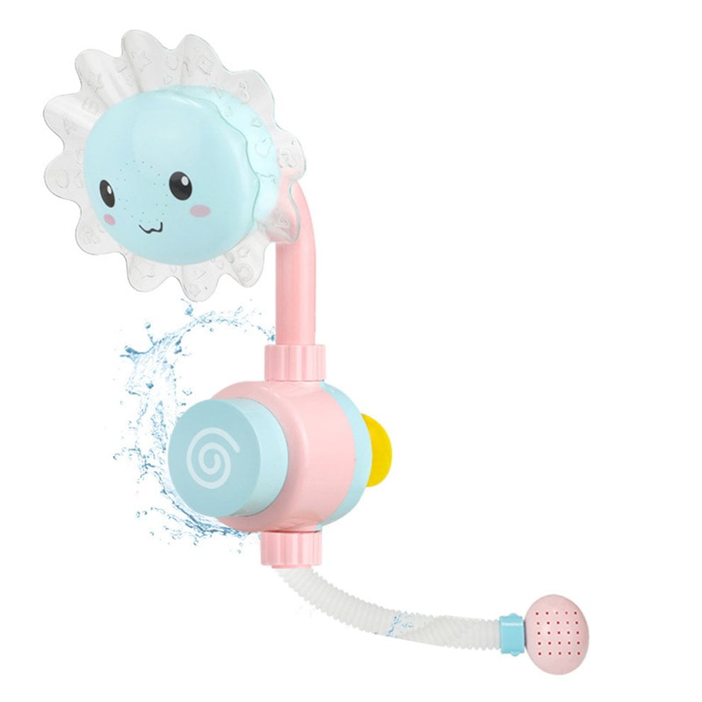 Cute Elephant Baby Bath Shower Head Children Bath Toys Manual Sunflower