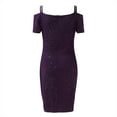 thumbnail image 5 of Sngxgn Women's Dresses V Neck Guest Party Dress(Purple,M), 5 of 5