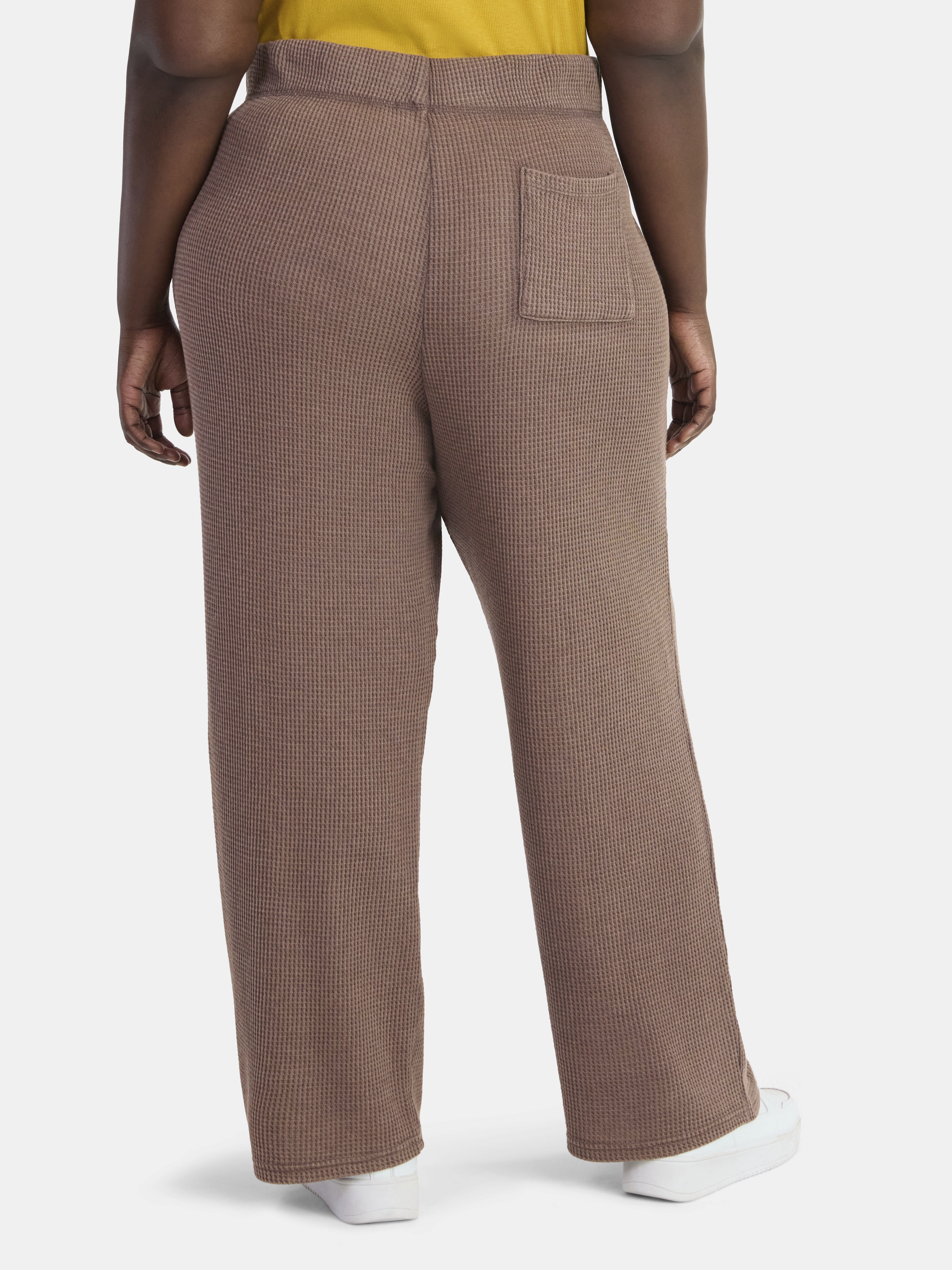 Terra & Sky Women's Plus Size Waffle Knit Pants, Sizes 0X-5X