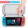 thumbnail image 3 of BOVKE Switch Case Compatible with Nintendo Switch, Hard Protective Nintendo Switch Carrying Case with Game Cartridges Storage & Playstand Function, Extra Mesh Pouch for Switch Accessories, Black, 3 of 7
