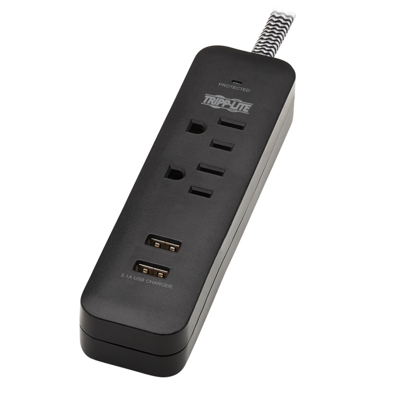 Tripp Lite Surge Protector Strip 2-outlet W 2 Usb Ports 2.1a 6ft Cord Surge Protector 15 A Ac 120 V 1800 Watt Output Connectors: 4 6 Ft Cord Black