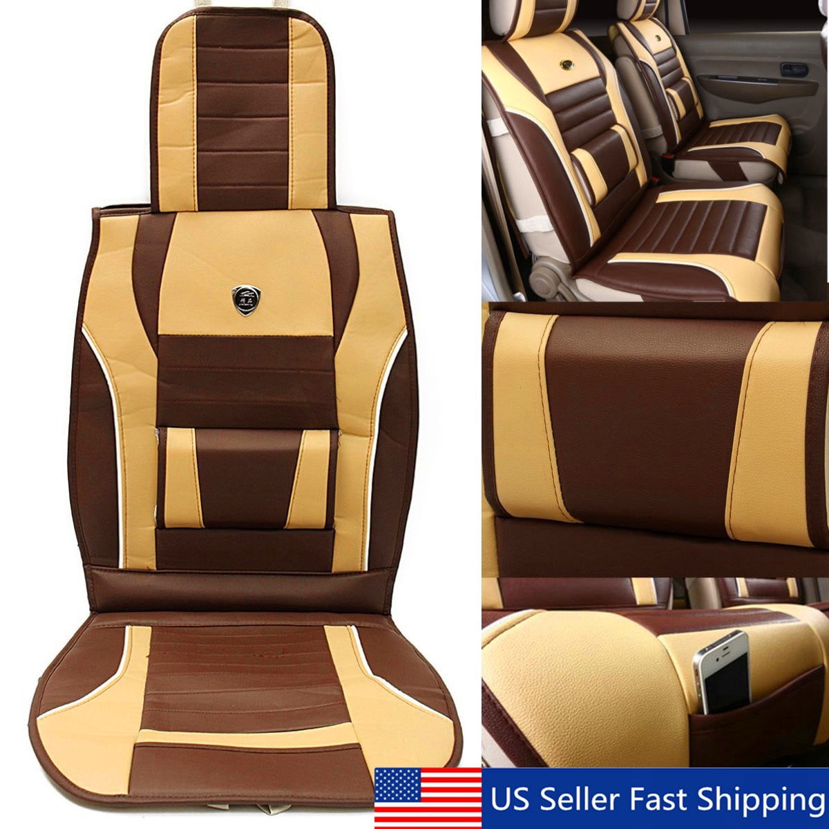 Breathable Pu Leather Full Surround Car Seat Cover Comfy Front