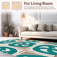thumbnail image 2 of ODIKA 6' x 9' Machine Washable Non-Slip Area Rug, Geometric Pinwheel High Traffic Rug, Teal, 501034, 2 of 7