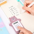 thumbnail image 1 of Calculadora portátil estilo oso lindo de 8 dígitos, mini calculadora de dibujos animados para niñas estudiantes, regalo de oso marrón, 1 of 5