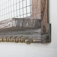thumbnail image 6 of Wall Mounted Wooden Holder Hanging Jewelry Organizer with a Removable Bar, a Shelf and 15 Hooks, Rustic Brown, 6 of 6