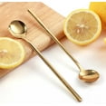 thumbnail image 6 of 6.7 Inch Gold Stainless Steel Coffee Tea Spoons Long Handle, Ice Tea Espresso Stirring Utensils Set of 4, 6 of 6