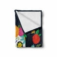thumbnail image 2 of Sugar Skull Soft Flannel Fleece Throw Blanket, Day of Deadme Colorful Skull with a Floral Wreath, Cozy Plush for Indoor and Outdoor Use, 50" x 70", Navy Blue and Multicolor, by Ambesonne, 2 of 6