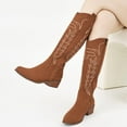 thumbnail image 5 of Ecetana Cowboy Boots for Women Wide Calf Cowgirl Boots with Classic Embroidered Chunky Heel Western Boots, 5 of 7
