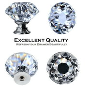 12 Pcs Crystal Cabinet Knobs Drawer Pulls and Knobs Kitchen Cabinet Knobs Diamond Dresser Knobs Crystal Knobs for Drawers,Clear Glass Cabinet Knobs with Silver Base